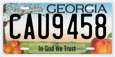 GA license plate CAU9458