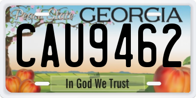 GA license plate CAU9462