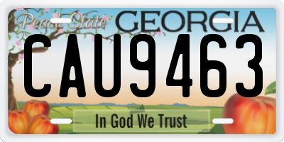 GA license plate CAU9463