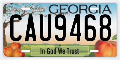 GA license plate CAU9468