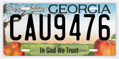GA license plate CAU9476