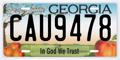 GA license plate CAU9478