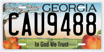 GA license plate CAU9488