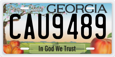 GA license plate CAU9489