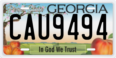 GA license plate CAU9494