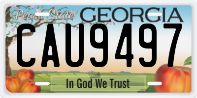 GA license plate CAU9497