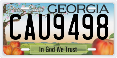 GA license plate CAU9498