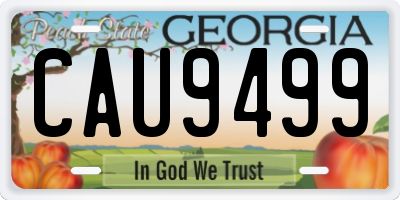 GA license plate CAU9499