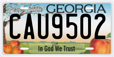 GA license plate CAU9502