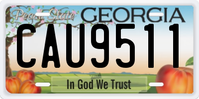 GA license plate CAU9511