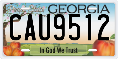 GA license plate CAU9512