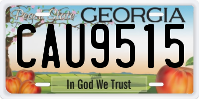 GA license plate CAU9515