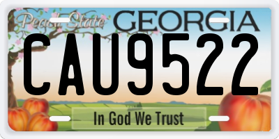 GA license plate CAU9522