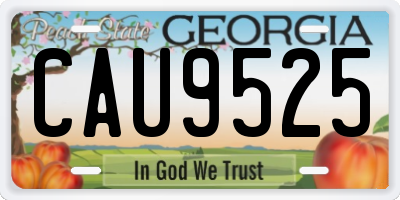 GA license plate CAU9525