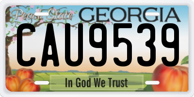 GA license plate CAU9539