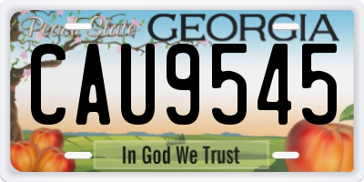 GA license plate CAU9545