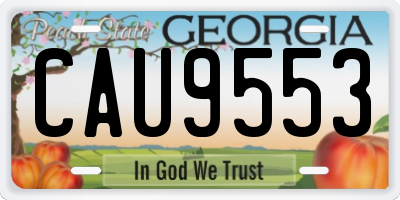 GA license plate CAU9553