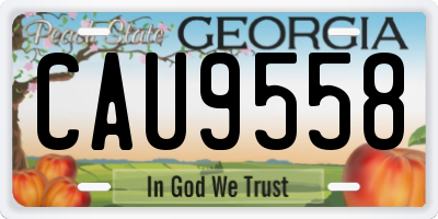 GA license plate CAU9558