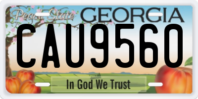 GA license plate CAU9560