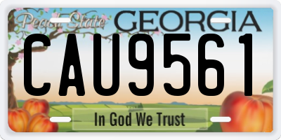 GA license plate CAU9561