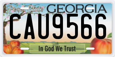 GA license plate CAU9566