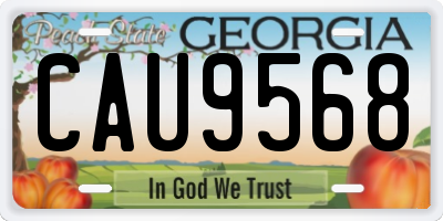 GA license plate CAU9568