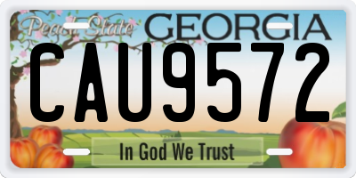GA license plate CAU9572