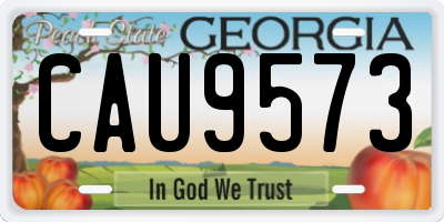 GA license plate CAU9573