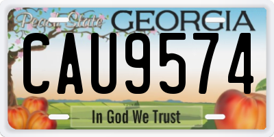 GA license plate CAU9574