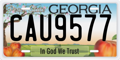 GA license plate CAU9577