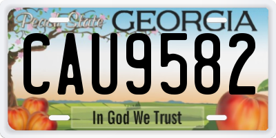 GA license plate CAU9582