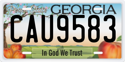 GA license plate CAU9583