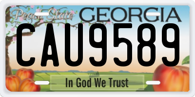 GA license plate CAU9589