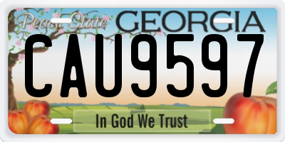 GA license plate CAU9597