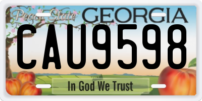 GA license plate CAU9598