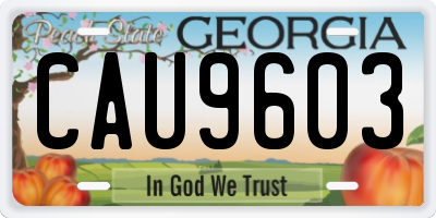 GA license plate CAU9603