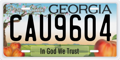 GA license plate CAU9604