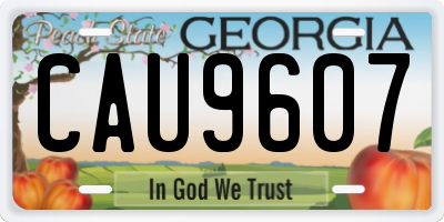 GA license plate CAU9607