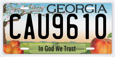 GA license plate CAU9610