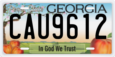 GA license plate CAU9612