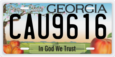 GA license plate CAU9616