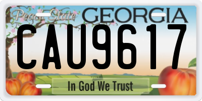 GA license plate CAU9617
