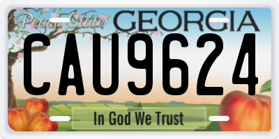 GA license plate CAU9624