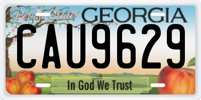 GA license plate CAU9629
