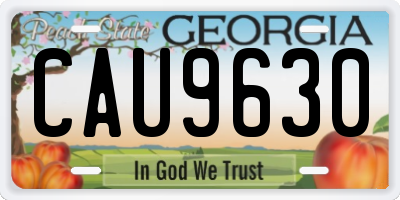 GA license plate CAU9630