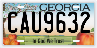 GA license plate CAU9632
