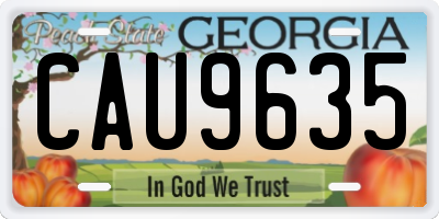 GA license plate CAU9635