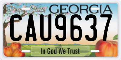 GA license plate CAU9637