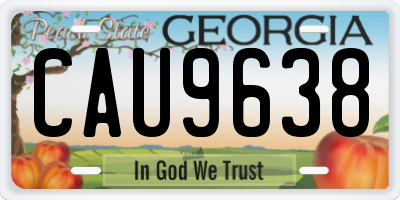 GA license plate CAU9638