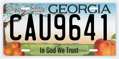 GA license plate CAU9641